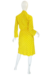 S/S 1976 Halston Demi-Couture Bias Cut Yellow Silk Dress