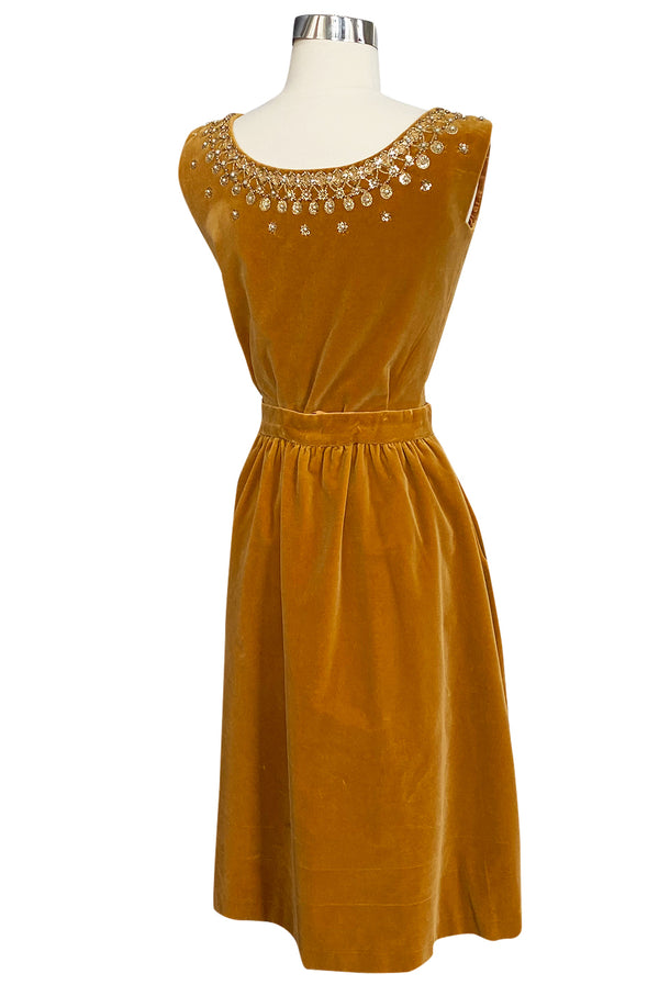 Rare 1950s Jeanne Lanvin - Castillo Demi Couture Beaded Velvet Set