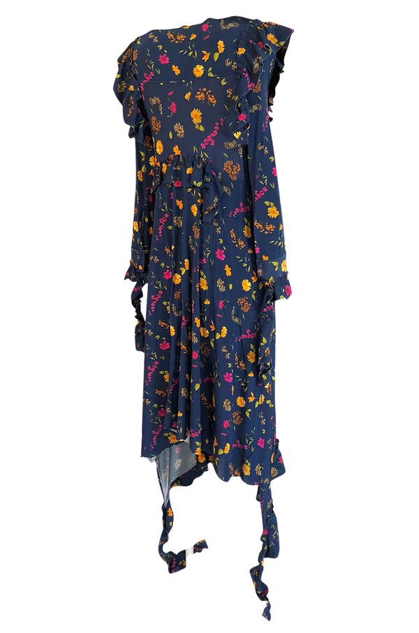 Fall 2016 Vetements Blue Floral Jersey Runway Dress Look 41