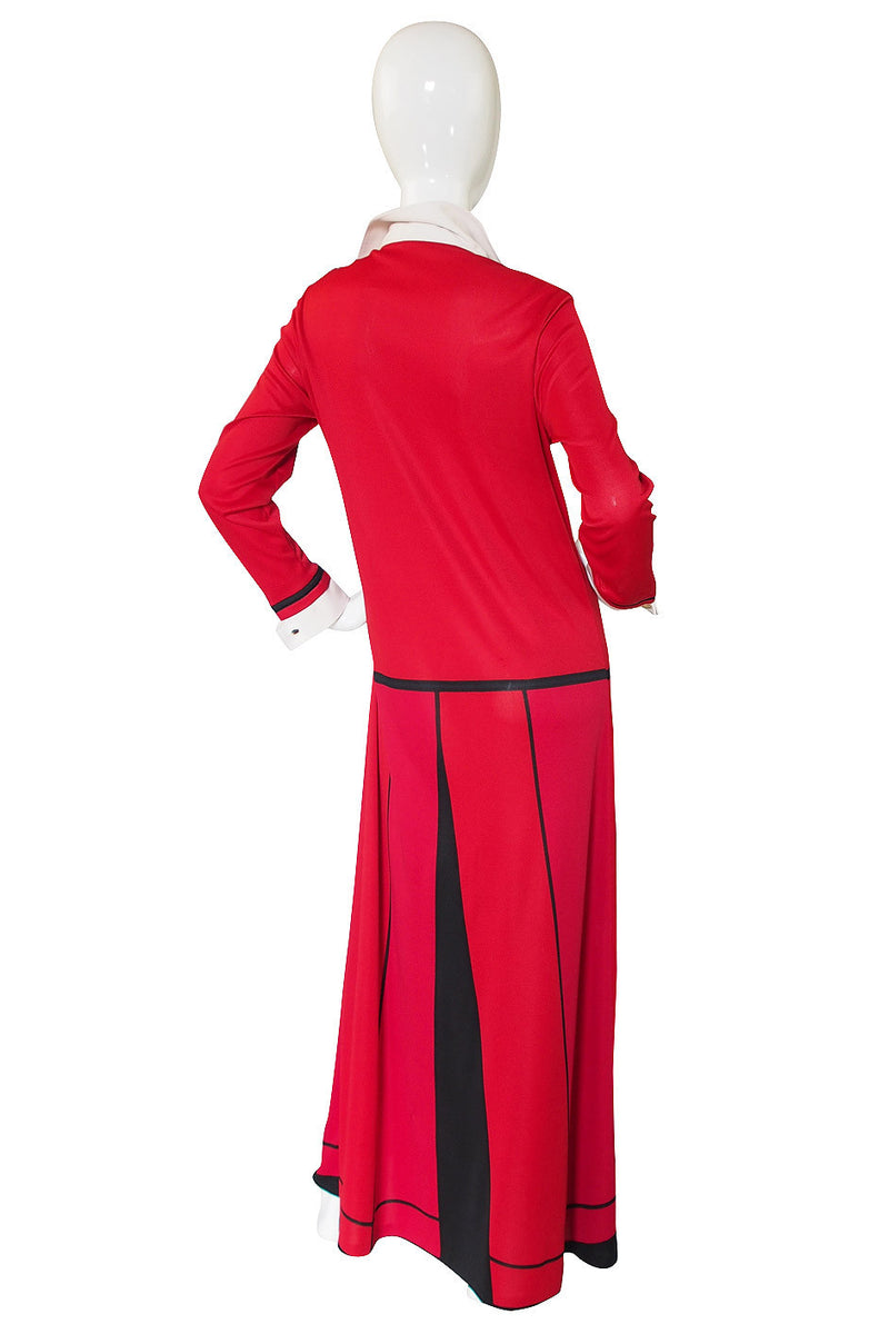 1970s Roberta de Camerino Red Maxi Dress