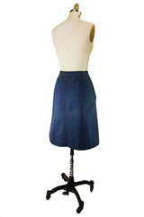 Fabulous 1970s Celine Denim Logo Snap Front Skirt