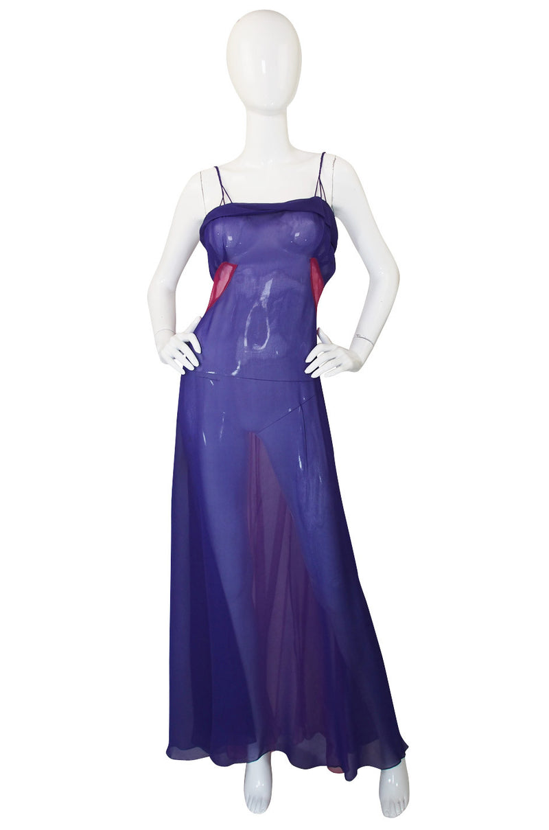 1930s Exceptional Paneled Silk Chiffon Gown