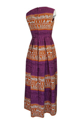 1960s Richard Tam Jon Mandl Unusual Brocade Print Dress