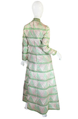 1960s Metallic Pink & Green Mollie Parnis Dress