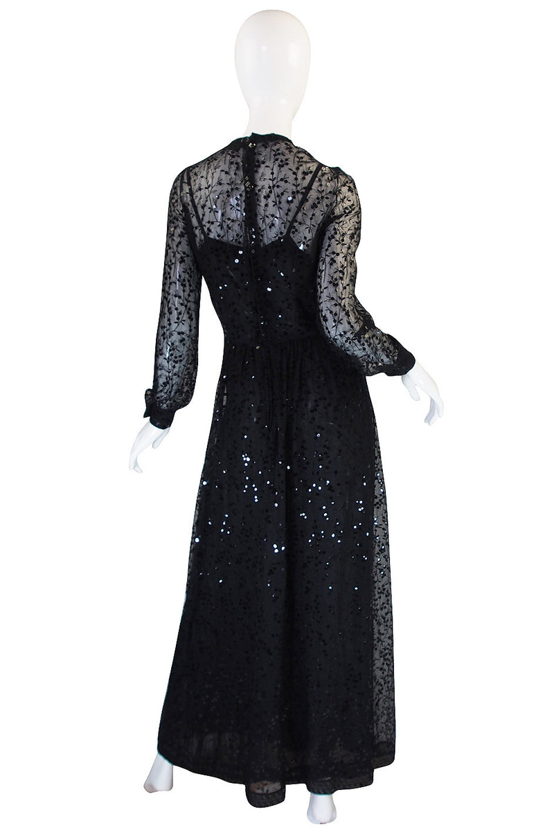 c 1983-85 Heavily Sequinned Chanel Silk Chiffon Dress