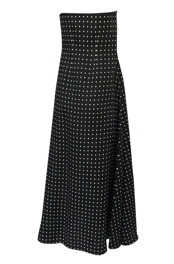 S/S 2000 Yves Saint Laurent by Alber Elbaz Black & White Strapless Dress