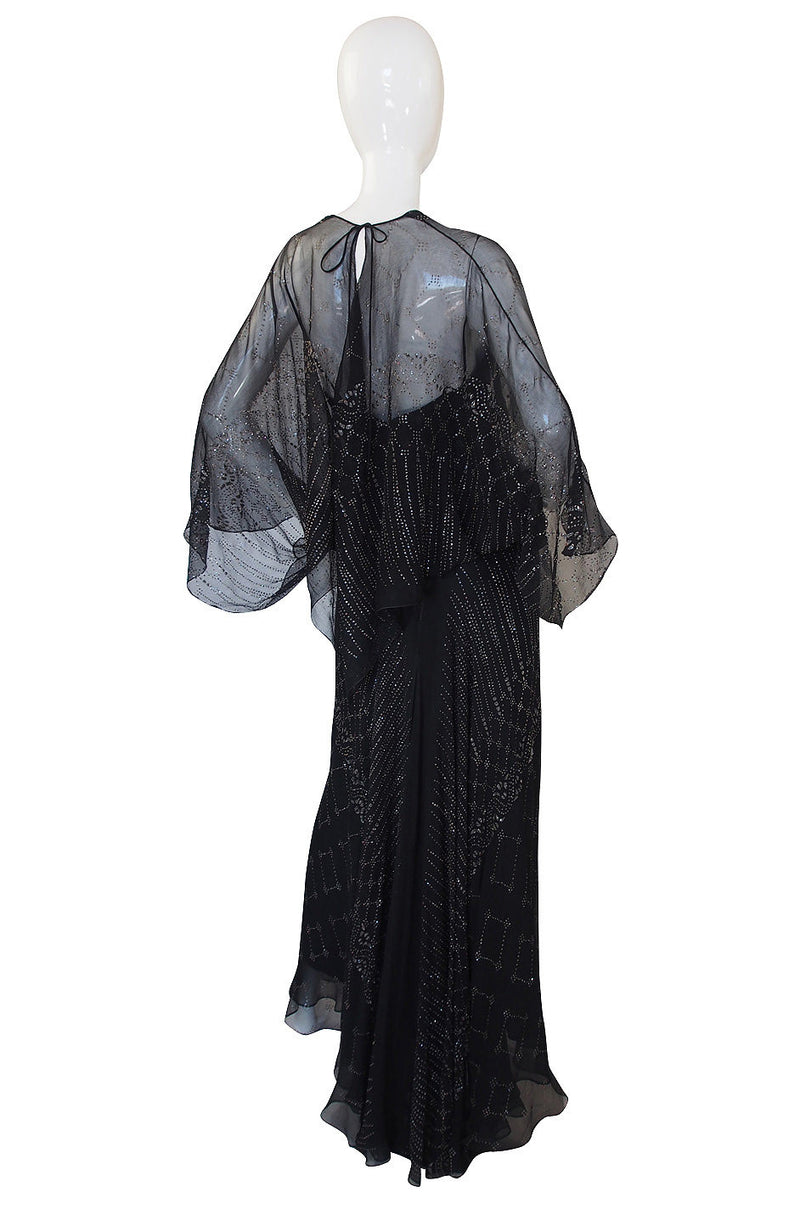1970s Glitter & Silk Gina Fratini Trained Gown