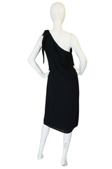1980s Bill Blass One Shoulder Dress