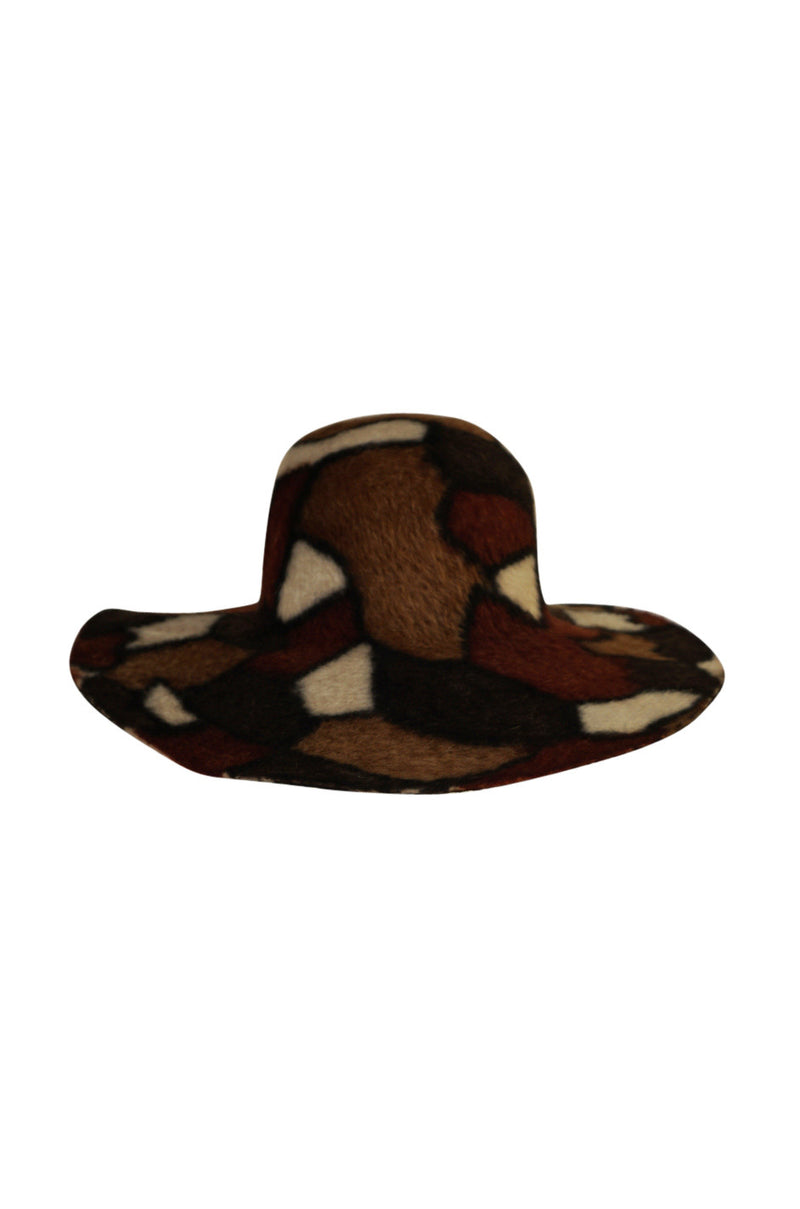 1980s Yves Saint Laurent Attributed Patchwork Soft Hat