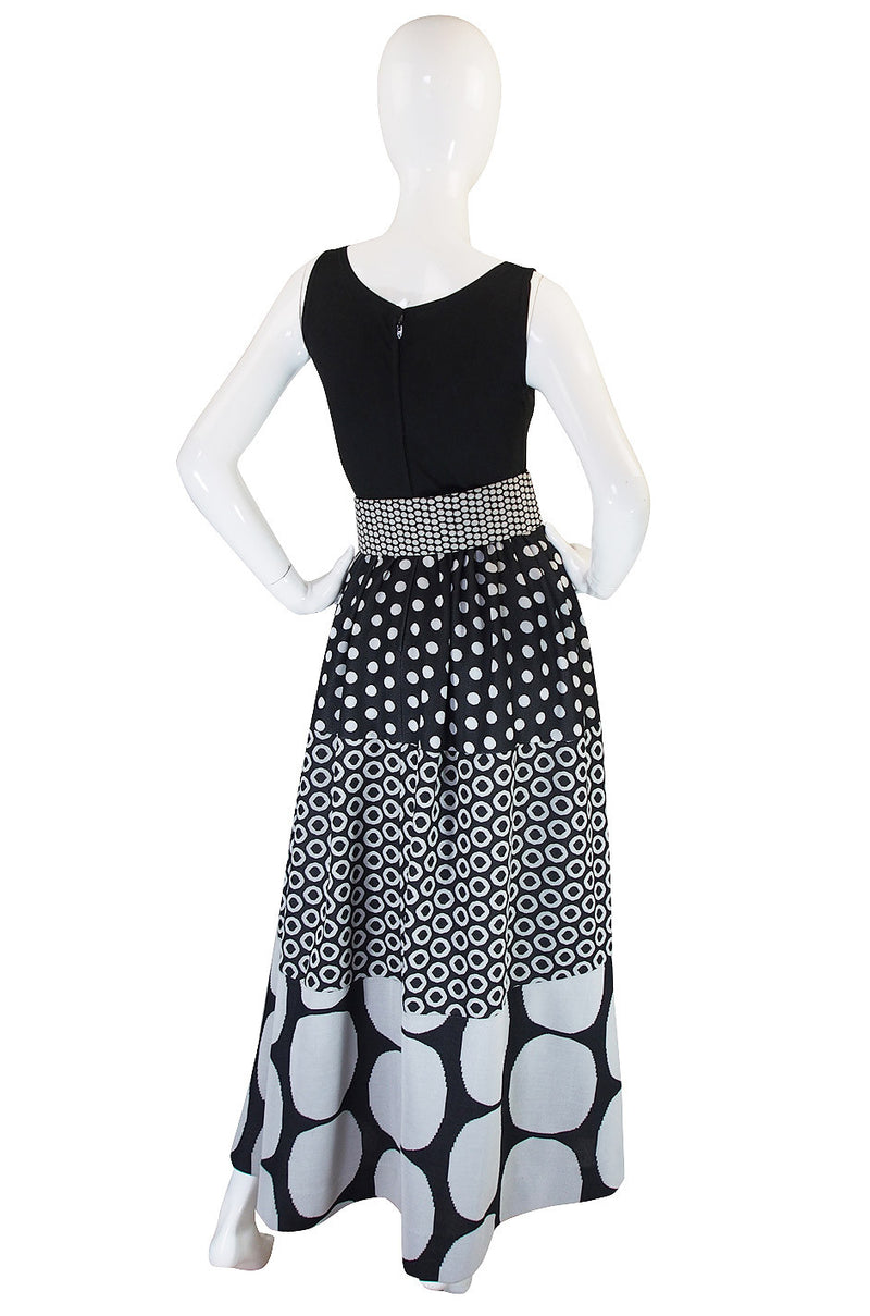 c.1965 Rudi Gernreich Dot Maxi Dress with Belt
