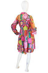 1960s Bright Pink Malcolm Starr Silk Twill Dress