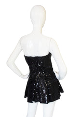 1970s Nina Ricci Couture Sequin Corset Top or Micro Mini