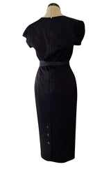 Iconic Fall 2005 Roland Mouret Heavily Documented Black Stretch Wool Mix Galaxy Dress