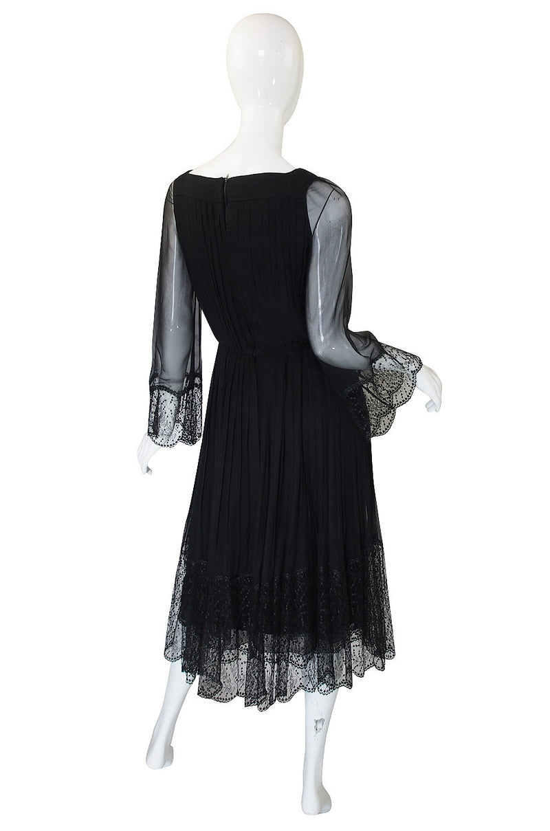 Rare 1960s Silk and Lace Jean Louis Dress