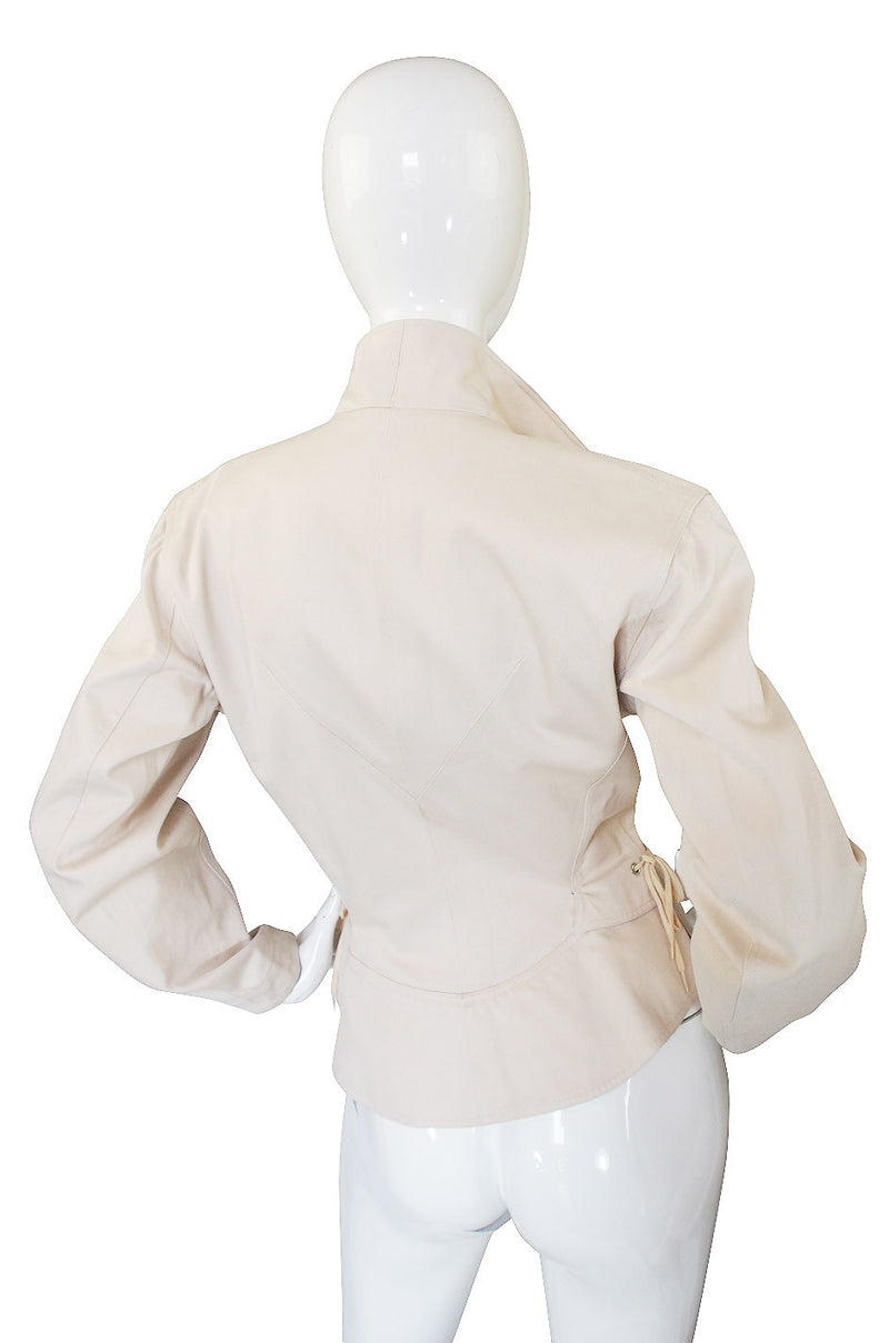1990s Azzedine Alaia Side Corset Tied "Safari" Jacket