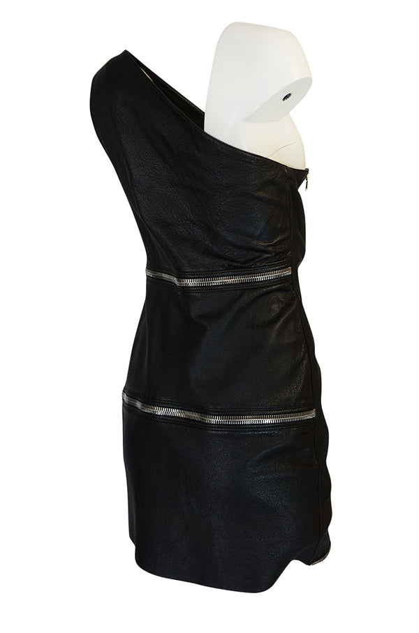 S/S 2016 Saint Laurent by Hedi Slimane Runway Leather Zipper Dress