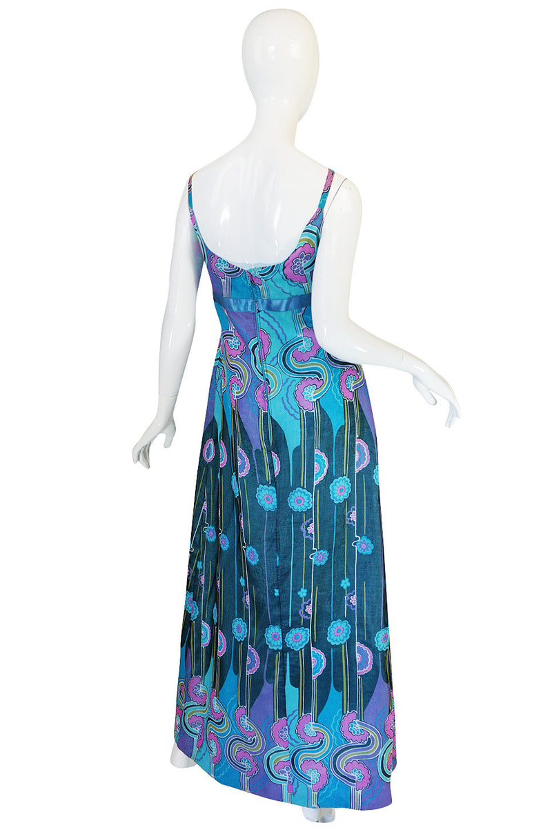 1960s Silk Voile Jean Hercey Demi-Couture Dress
