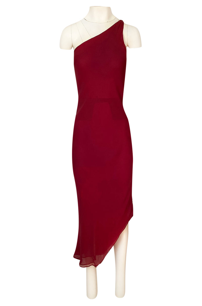 1973 Halston Couture Layered One Shoulder Silk Chiffon Multi Way Dress
