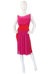 1980s Red & Pink Gianfranco Ferre Silk Dress