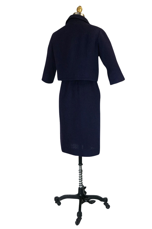 c1958 Museum Held Balenciaga Haute Couture Purple Suit