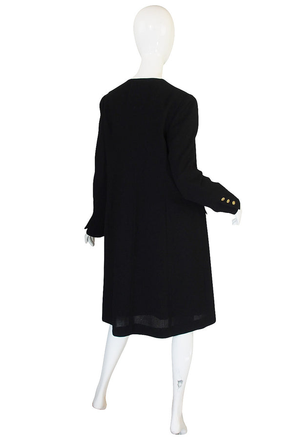 1996A Runway Chanel Coat Dress w Cabochon Buttons