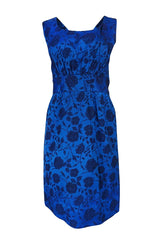 Rare 1950s Lanvin Castillo Demi-Couture Blue Silk Dress & Jacket