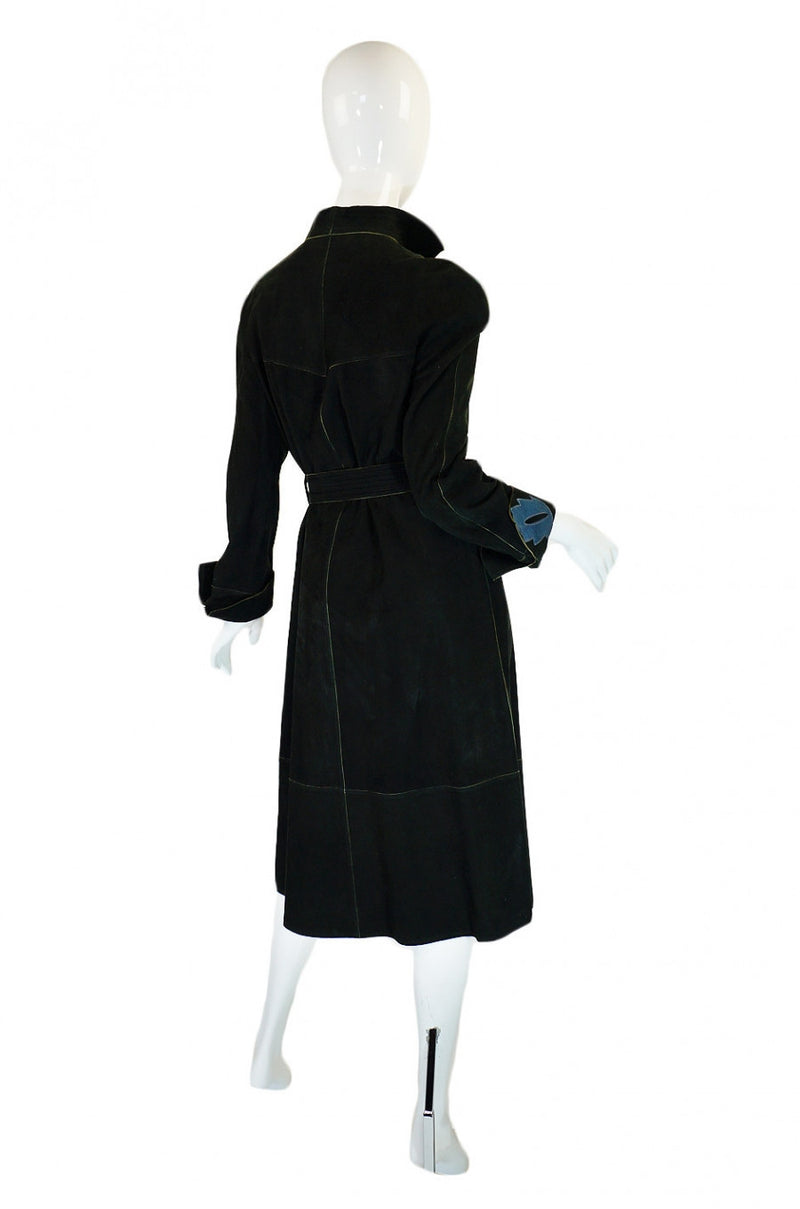 1970s Museum Quality Jean Muir Suede Dress
