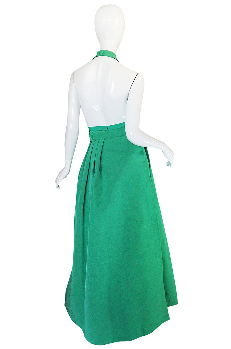 1960s Pauline Trigere Backless Structured Halter & Skirt Dress Set