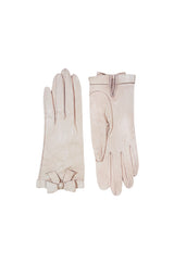1980s Pretty Pale Pink Chanel Gloves With Bows Sz 7.5