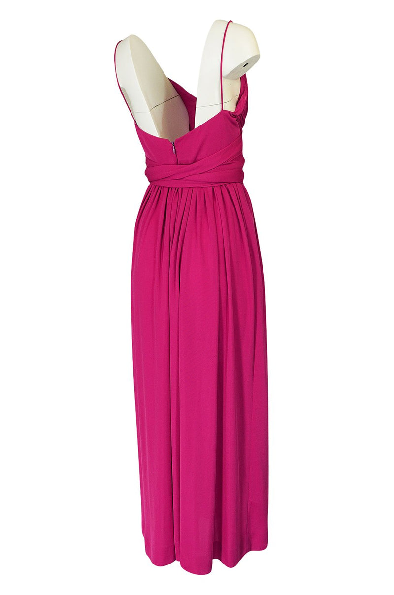 1970s Marita by Anthony Muto Pink Jeresey Wrapped Halter Dress