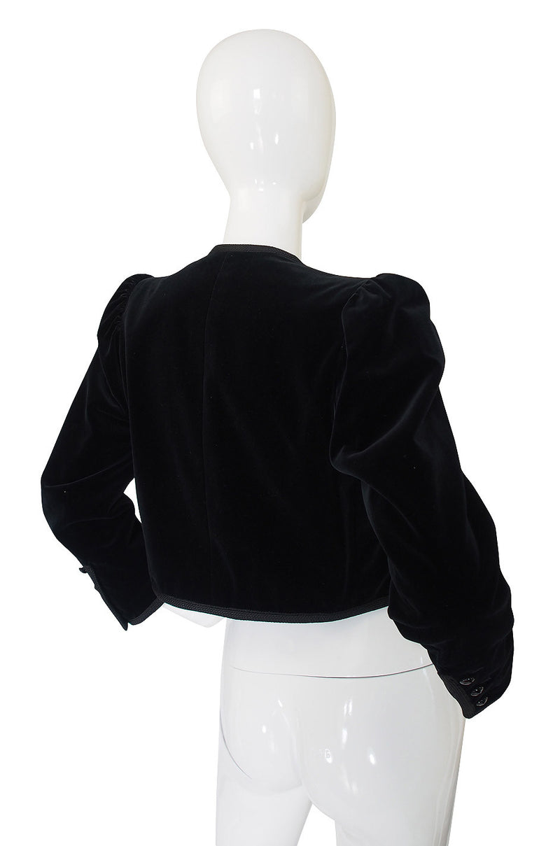 1970s Yves Saint Laurent Velvet Crop Jacket