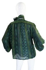 1980s Jean-Louis Scherrer Silk Chiffon Snake Print Top