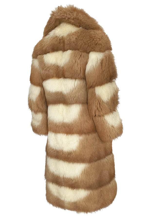 Rare c.1968- 1972 Christian Dior Two Toned Sheepskin Fur Coat