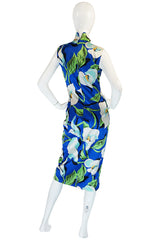 1990s Dolce and Gabbana Stretch Silk Floral Dress