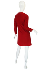 1960s Pierre Cardin for Takashimaya Red Loop Dress