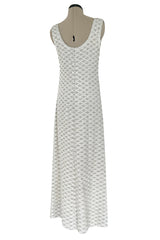 Fabulous 1960s Madeleine de Rauch Haute Couture Pearl White Sequin & Rhinestone Dress