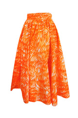 1970s Yves Saint Laurent Printed Cotton Fulll Circle Skirt