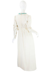 1960s Elaborate Beaded Front Jack Bryan Dress