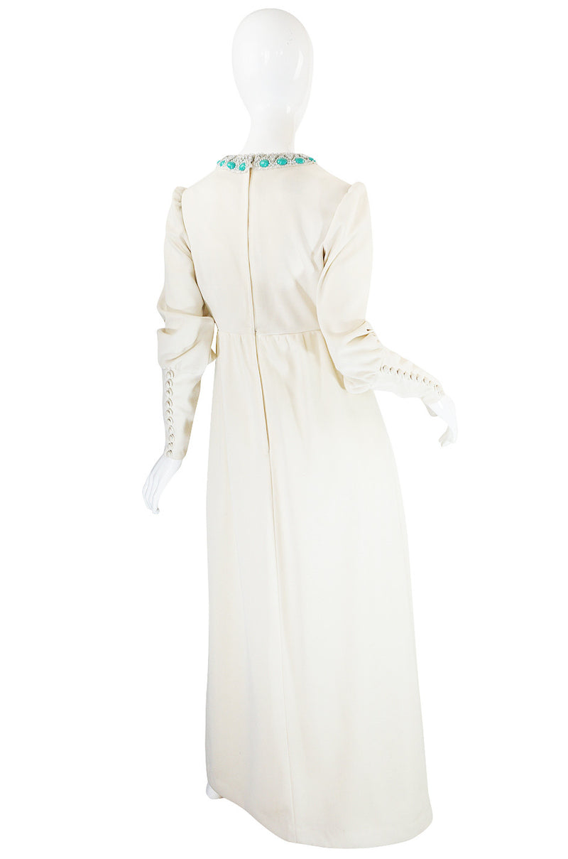 1960s Elaborate Beaded Front Jack Bryan Dress