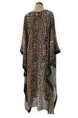 Recent Roberto Cavalli Chiffon Leopard Print Beachwear Caftan New w Tags