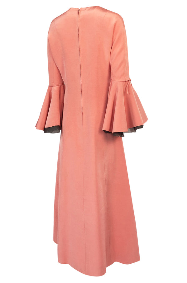 Documented 1960s Sybil Connolly 'Cream Puff' Extravagant Sleeve Dress