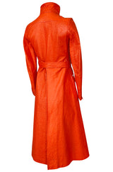 Iconic 1960s Andres Courreges Bright Orange  & White Vinyl Coat or Dress