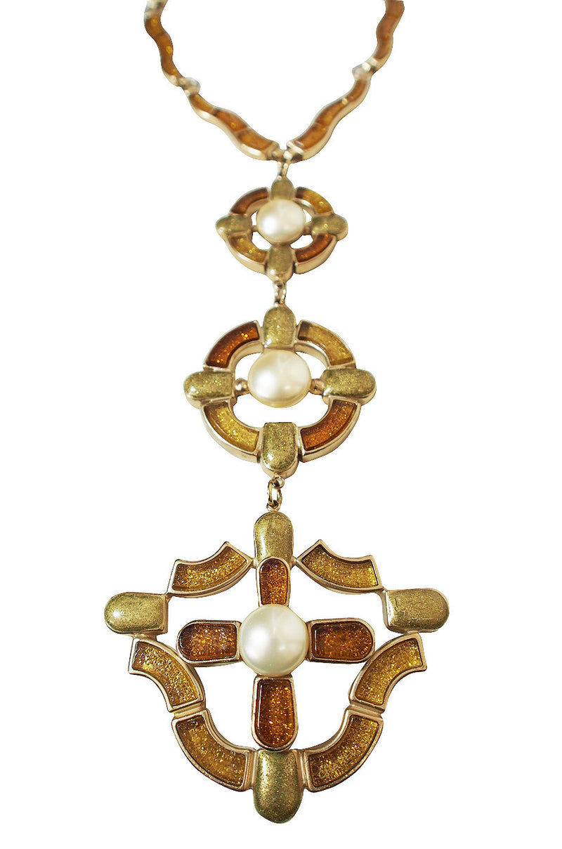 Chanel Iconic Byzantine Pendant Cross Necklace