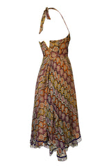 Museum Exhibited 1970 Thea Porter Couture Dress in Silk & Beads