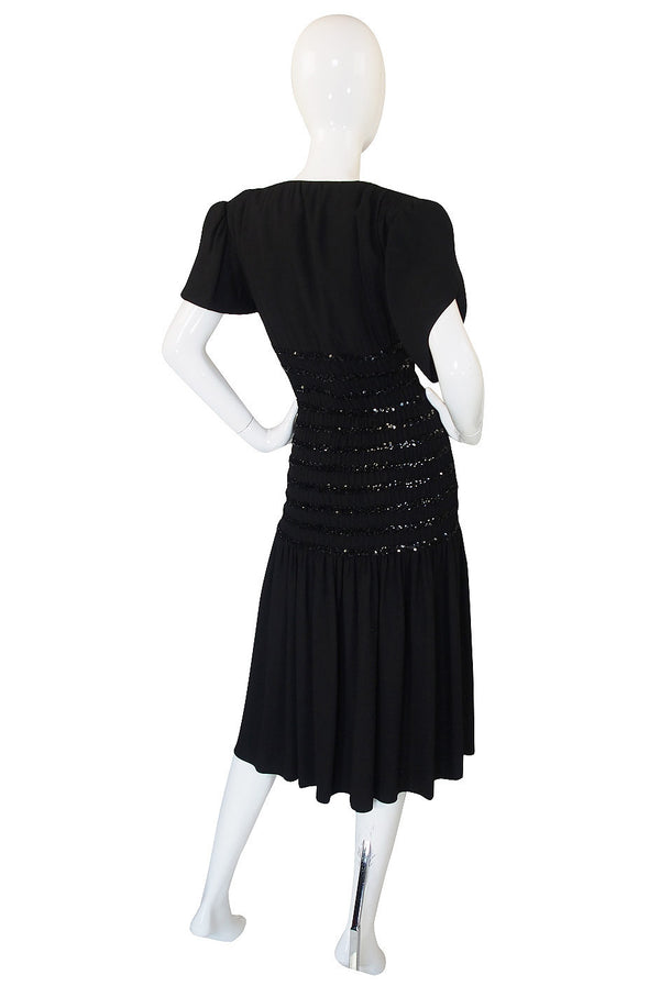 1983 Yves Saint Laurent Crepe & Sequin Dress