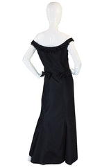 1960s Stanley Korshak Black Silk Beaded Gown