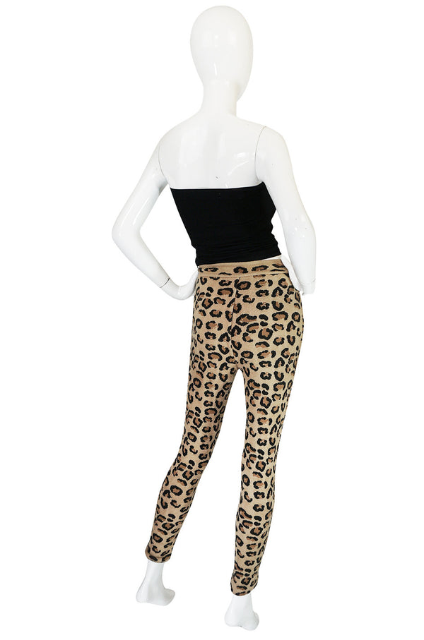 Rare 1991 Museum Held Azzedine Alaia Leopard Leggings