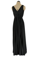 Fabulous 1970s Vicky Vaughn Extra Wide Leg Knife Pleated Jersey Jumpsuit