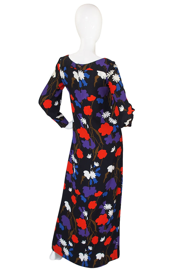 1970s Floral Yves Saint Laurent Maxi Dress