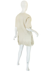 Exceptional 1960s Fringe Cream Deerskin Mini Dress